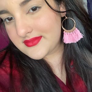 Pink tassel earrings